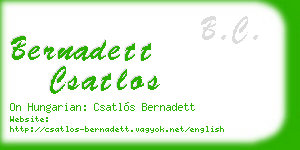 bernadett csatlos business card