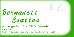 bernadett csatlos business card